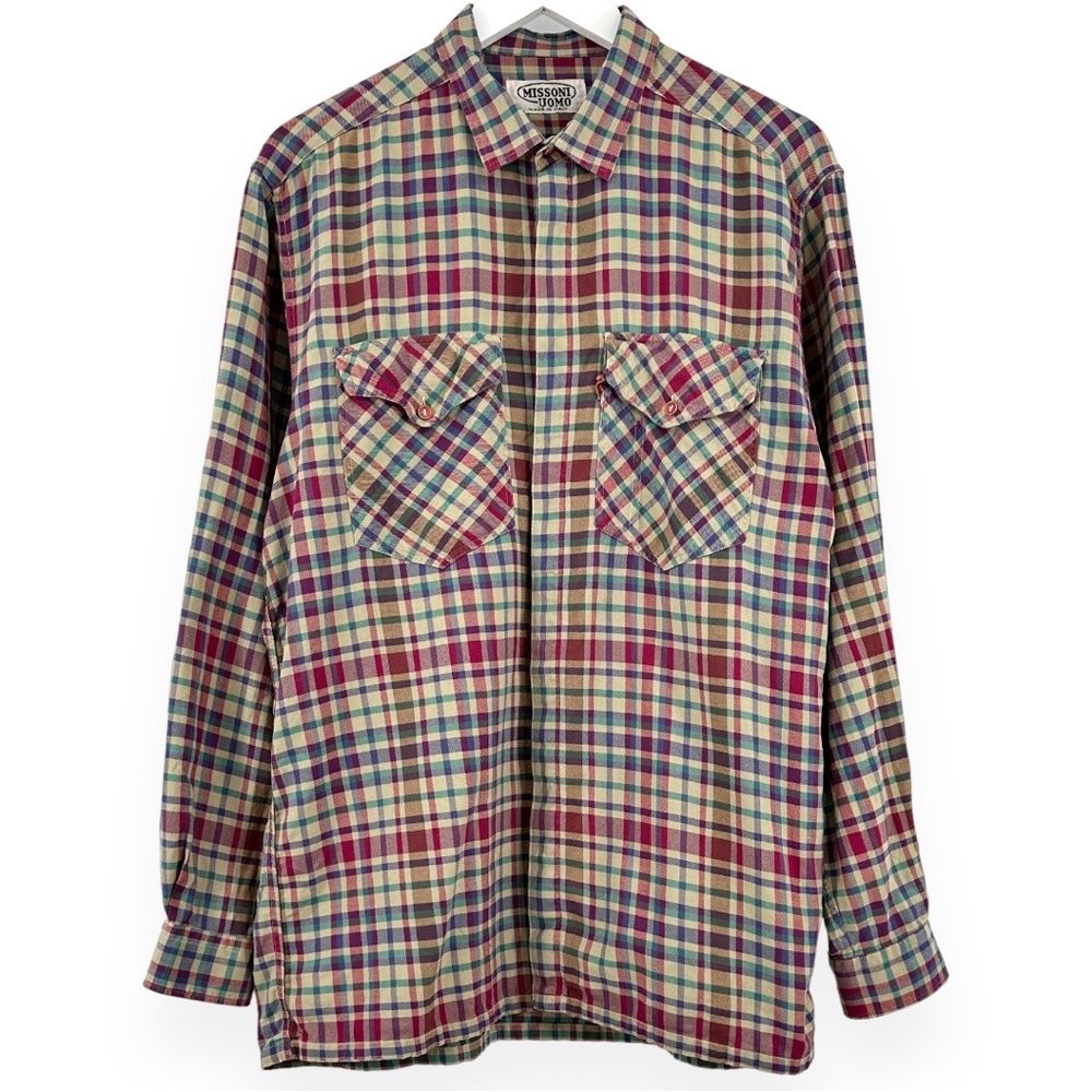 Missoni Multicolor Plaid Casual Button Down Shirt